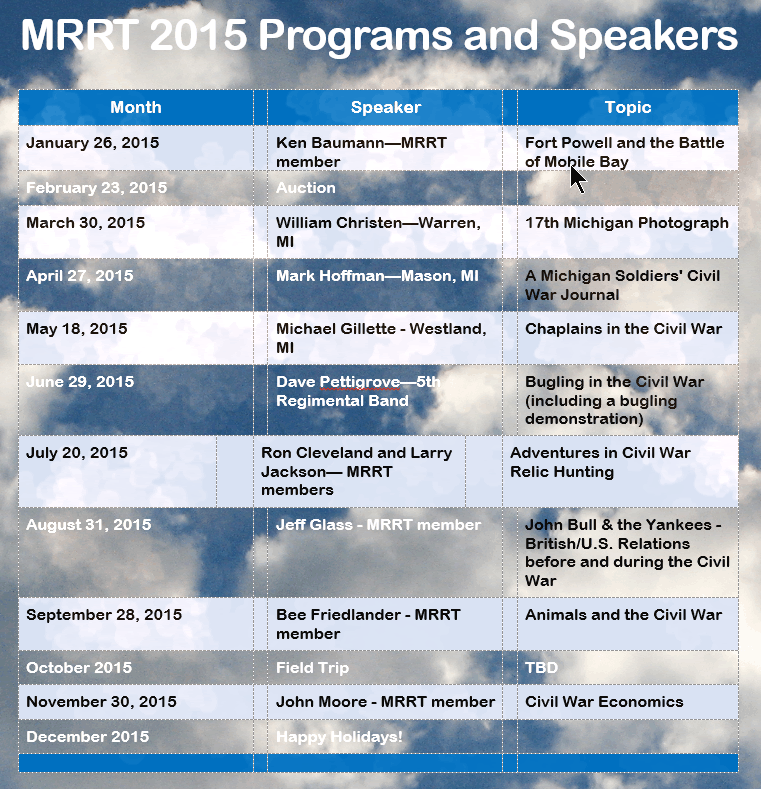 2015 Meeting Schedule